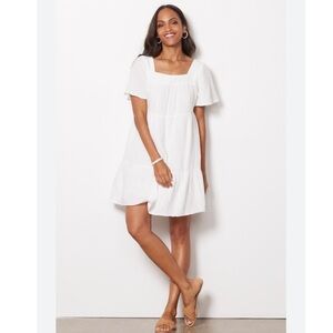 RAILS Valentine Cotton Gauze Dress in White- XS,XL.